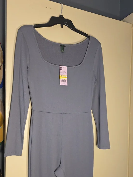 Wild Fable Women's Ribbed Scoop Neck Jumpsuit in Dusty Blue - Picture 2 of 9